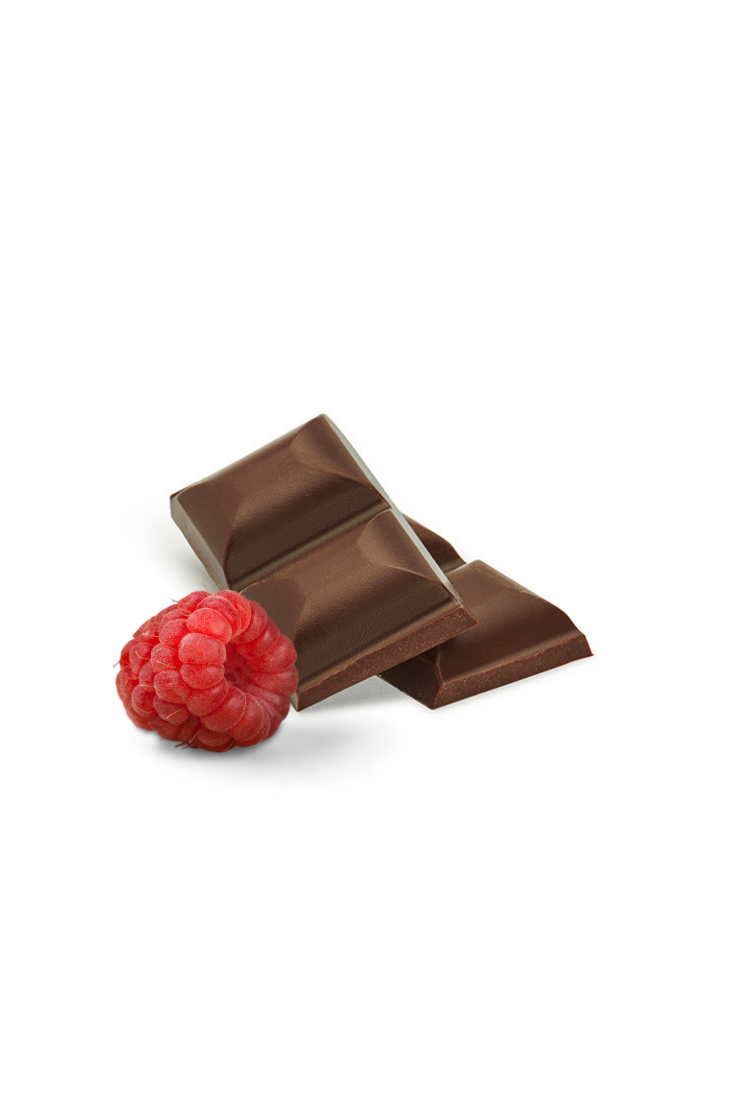 Edelbitter Schokolade mit Himbeeren, ohne Zuckerzusatz. 65% Kakaoanteil. Vegan